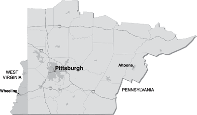 Pittsburgh & Western Pennsylvania Map