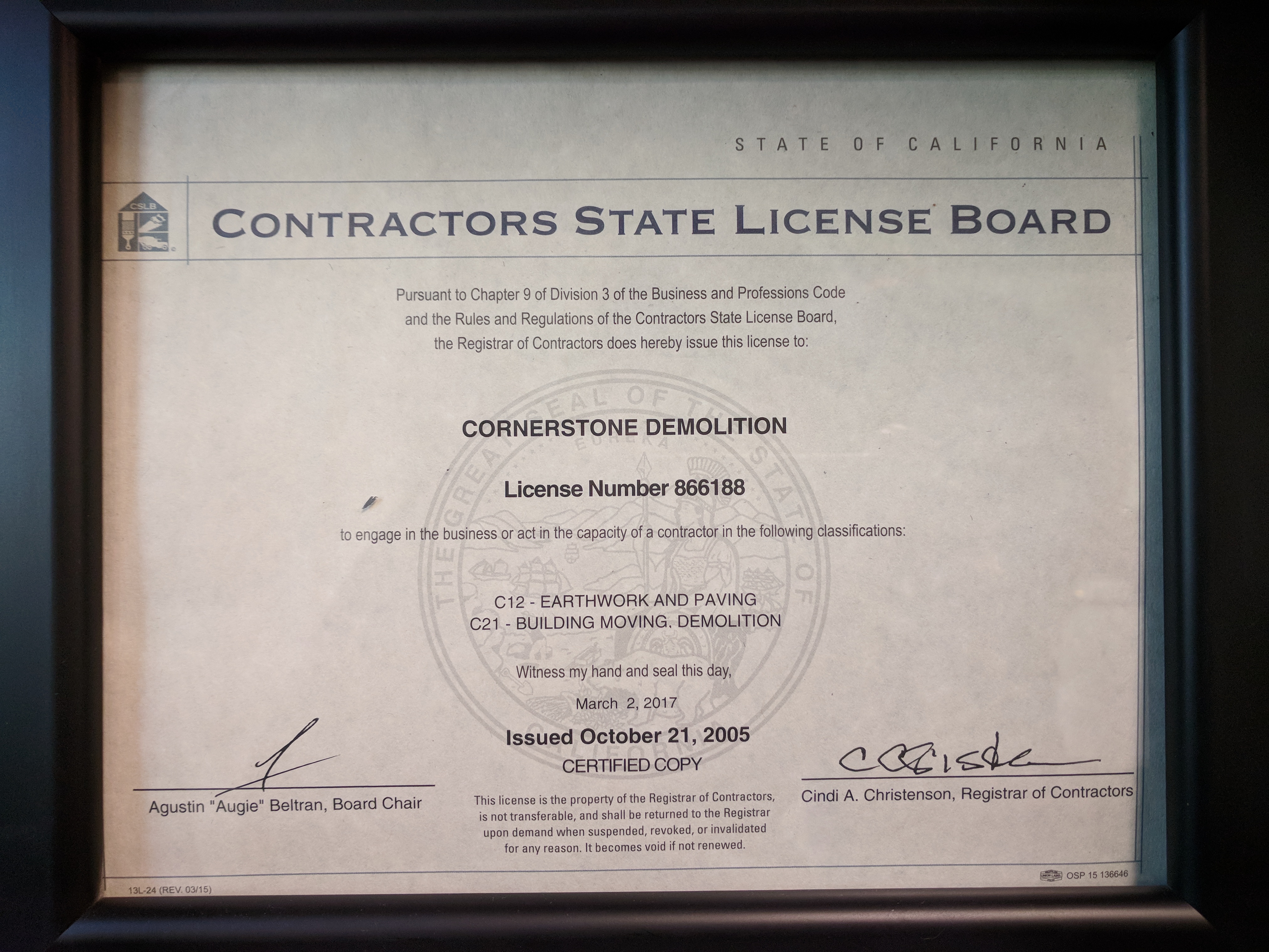 Cornerstone Demolition Corp Licenses Insurance Bonding Certifications ProView