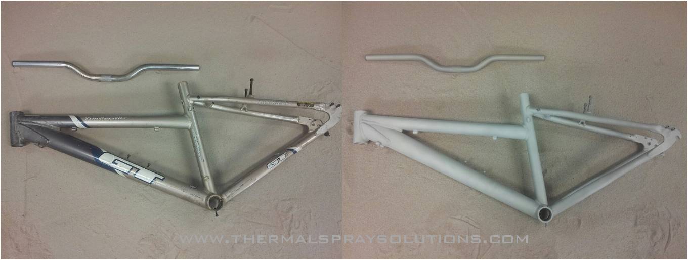 sandblasting bike frame