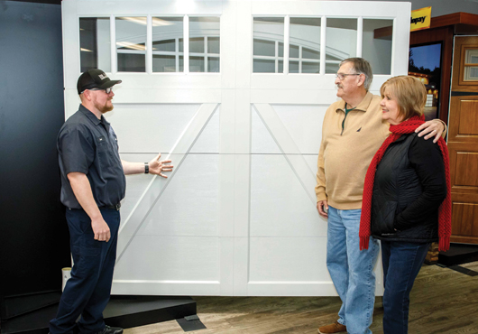 Customers can see and touch full-size garage doors displayed at the company’s showrooms in Buford and Savannah, GA, and in Greenville, SC.