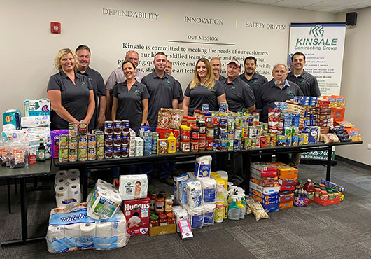 Among the many acts of charity by Kinsale Contracting Group Inc. throughout the year is an annual food drive in cooperation with People’s Resource Center in Westmont, IL, to aid families in need in the local community.