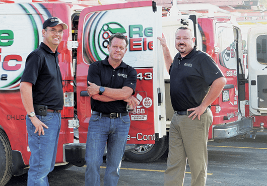 Since taking over Reliable Electric, Inc. in 1998, President Joe Ryan (center) has sought to instill a sense of unity and purpose among his employees.