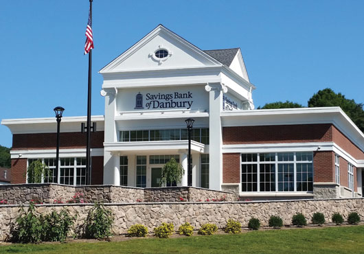 Hawley Construction Corp. built this ground-up freestanding building as a new branch banking facility  for Savings Bank of Danbury in New Milford.