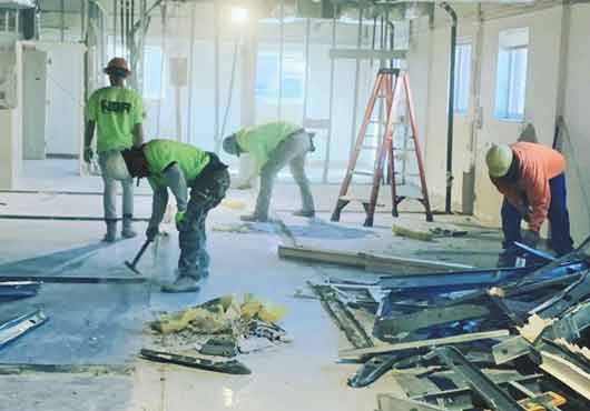 Team members perform selective demolition work for St. Luke’s University Health Network.