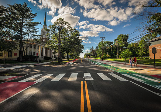 College Avenue at Rutgers University-New Brunswick recently got a facelift, compliments of Straight Edge Striping.
