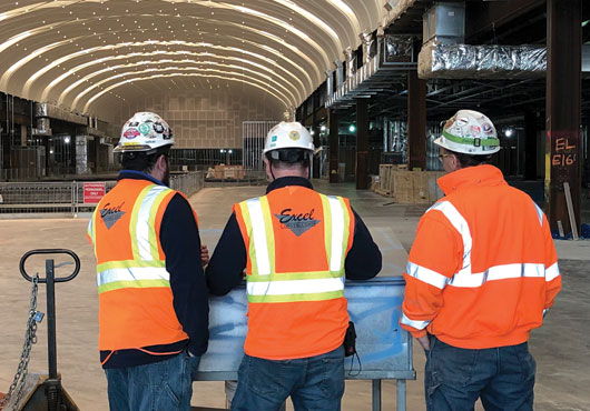 On-site at the DREAM! Excel Construction team members performing a site survey and value engineering at the American Dream mega-mall project in New Jersey.