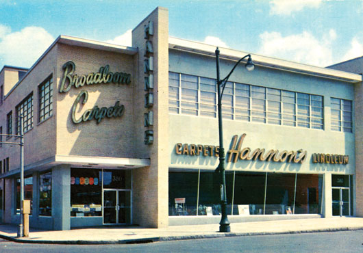 Hannon Floor Covering Corp. has been family-owned and operated continuously since its inception. Pictured is the original showroom at 380 Broad St. in Newark, N.J., around 1960.