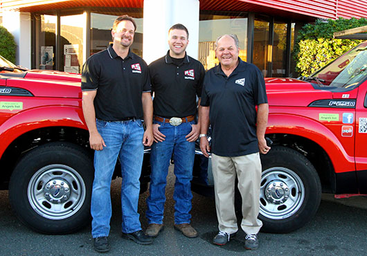 Left to right: Shawn Trask, Scott Trask and Gerald Trask of R&S Overhead Garage Door, Inc. represent three generations in the family business.