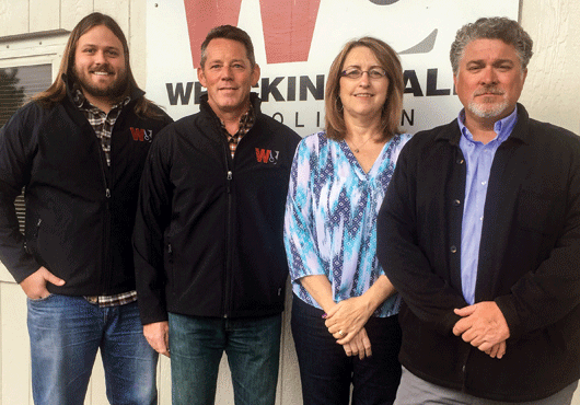 The Wrecking Ball management team, left to right: Joe Newland, Estimating; Bruce Gagnon, Chief Operating Officer; Sherri MacDonald, Controller; and Sam Newland, Owner. Not pictured: Jim Bristow, Chief Estimator; Cody Chestnut, Abatement Division Manager; and Jaime Hansen, Scheduler.