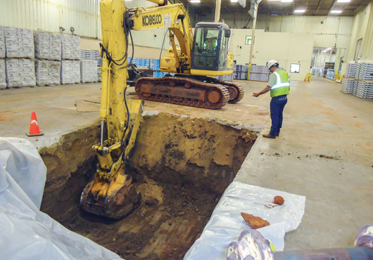 Envision Environmental, Inc. conducting remediation of the interior of an active manufacturing facility in Oklahoma.