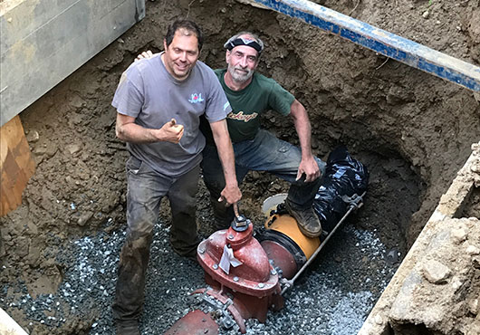 Chappelle Mechanical, Inc. President Chris Chappelle (left) never asks employees, like Field Supervisor Bob Peters, to do anything he wouldn’t do.
