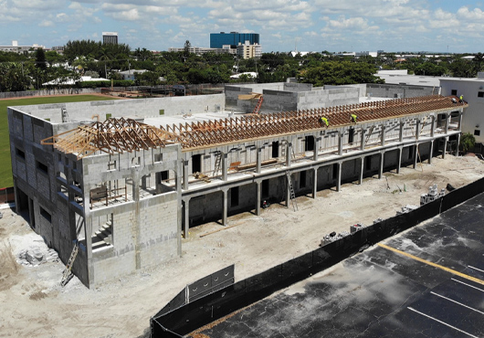 Cardinal Gibbons High School’s new building at its Fort Lauderdale campus includes a complete structural shell from National Shell Contractors.