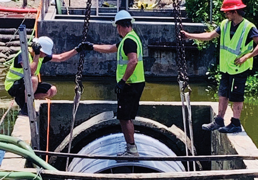 An Aqua-Nautik crew finalized their valve installation on a Miami, Florida, project. CEO and Commercial Master Diver Carsten Thoermer said building underwater has value in areas like Miami, where available land is a premium.