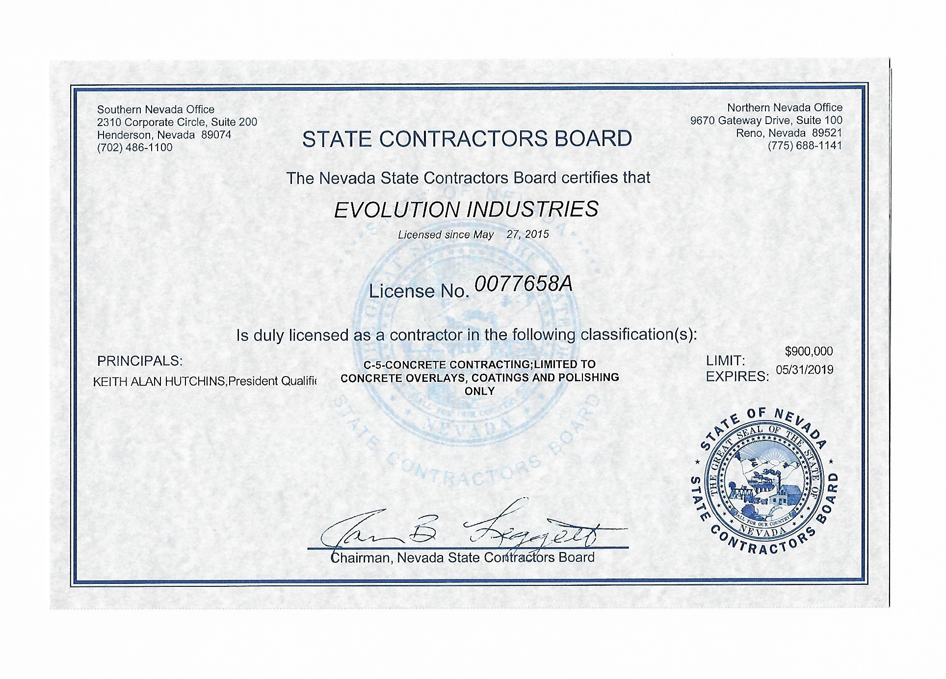 Evolution Industries Licenses Insurance Bonding Certifications Proview