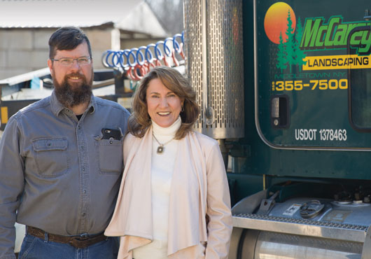 Donna and Tim McCarey started McCarey’s Landscaping, Inc. in 1996.