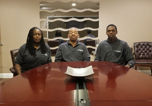 It’s all in the family at Consolidated Facility Services, Inc. Roan Walker, human resources manager (left) and owner and President Patrick Walker (center) are training son Ryan Walker Jr., Vice President of operations, to carry on their legacy. 