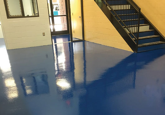 Specialty coatings services include epoxy coatings, urethane coatings and polyaspartic coatings–all part of Consolidated Facility Services, Inc.’s portfolio.