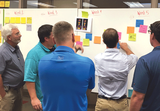 Pull-planning sessions are a key part of the Lean Construction Institute’s Last Planner System, which WeaverCooke implements on many of its projects to identify and mitigate issues that might negatively impact the quality, schedule and cost of a project. 