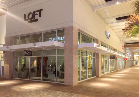 The company designed, fabricated and installed canopies and sunshades for multiple buildings at an outlet mall in Daytona Beach, Florida.