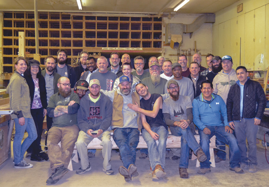 The consolidated crew of Thompson Joinery, Aventine and Garland Woodcraft Company, Inc. in January 2019, known today as Thompson Millwork.