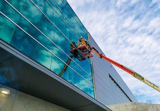Exterior building services, including cleaning high or elevated glass, is one of Gatekeeper Maintenance, Inc.’s specialties.