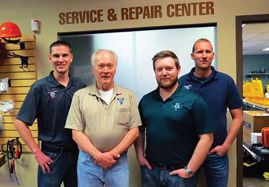 The Vectors, Inc. service team in the Aurora, Colorado, showroom. Left to right: Michael Van Deren, Kevin Hayes, Chris Streib and Mike McCoy.