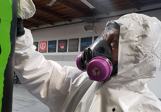 In light of COVID-19, the Quality Environmental, Inc. team helps disinfect the Huntington Beach Ultimate Training Center in Huntington Beach, CA.