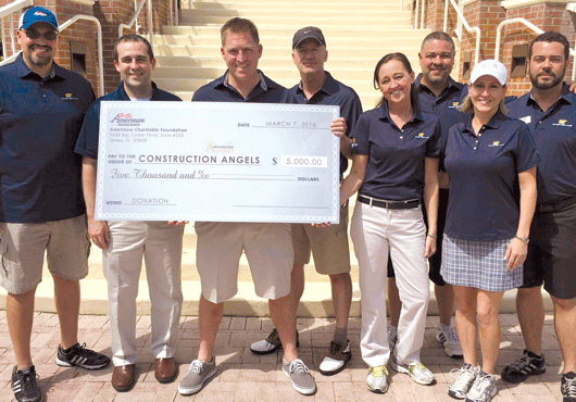 At the 2nd Annual Construction Angels Orlando Charity Golf Tournament, Amerisure Insurance presented Construction Angels with a check for $5,000.