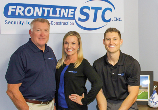 Leaders of Frontline STC, Inc. (left to right): Morgan Smith, President and CEO; Leslie Smith, Human Resources Manager; and Hunter Smith, Chief Marketing Officer. The Smiths make it their mission to treat employees and clients like they are part of the family, too.