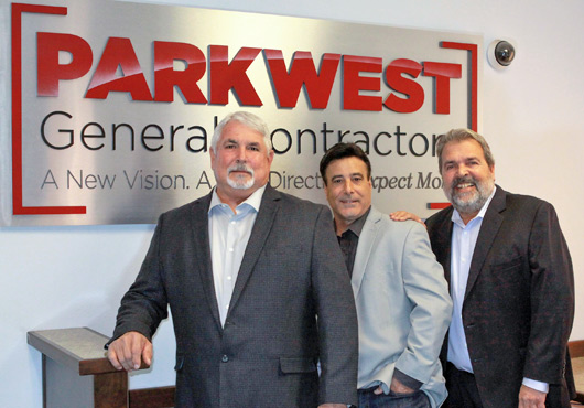 The Parkwest General Contractors executive team: (from left) founder and Principal Chris Hostert, Principal Ed LaCivita and Craig Sullivan, Executive Vice President.