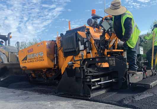 The LeeBoy Asphalt Paver is a mainstay of maintenance and repair projects by Ben’s Asphalt, Inc.