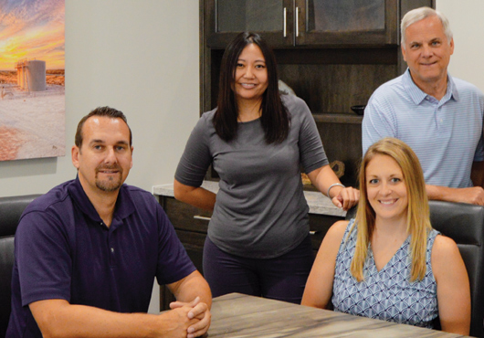 The DesertBuild Construction team, which includes (from left) Josh Wagner, Michelle Vixaisack, Angela Kurtz and Mark Moreau, works in Arizona, Texas, California and beyond.