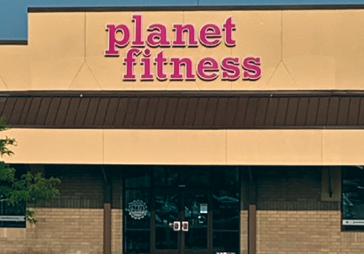 The new facade for Planet Fitness is completed at the Edgewood Towne Center in Pittsburgh, PA.
