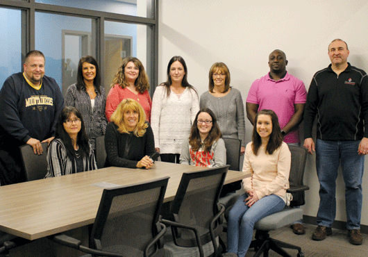 Climatech office employees (standing left to right):  Chris Kuhns, Connie Frangione, Jennifer Garcia, Bobbi Beck, Kim Evans, Atwan Brown, Lou Sinagoga; (sitting): Mary Pavilonis, Kim Innamorato, Becky Rich,  Noelle Hancher.