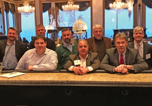 A few of the the ASWPA’s board of directors, which includes auxiliary board members and honorary members (from left to right): Independence Excavating Inc.’s Frank Zottola; Williams/Laurel Highlands Insurance’s Randy Bender; Black Diamond Equipment Rental’s Harry Anthony; Deckman Company’s Bill Paul; Wyatt, Inc.’s Fred Episcopo; Babst Calland’s Marc Felezzola;  BDO USA, LLP’s Jim Cunningham and Tall Timber Group’s Jeff Burd.