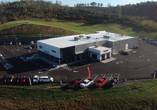 The Fairchance Construction team built the new Freedom Kia dealership amid the rolling hills of Clarksburg, West Virginia.