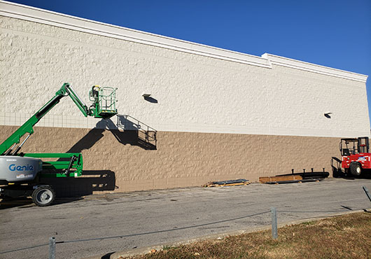 In spite of the rapidly changing fall weather, which made working at night difficult, K.A. Sodders Painting completed three Lowe’s exterior painting jobs within a six-week window.