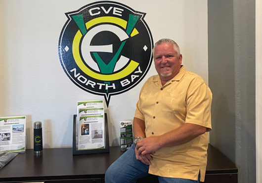 Glenn Accornero, President and Co-Owner of CVE San Diego and CVE North Bay, visits the North Bay office. 