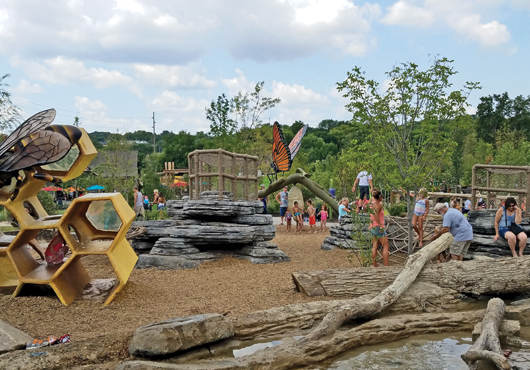 Omaha’s Henry Doorly Zoo and Aquarium Children’s Adventure Trails features an artificial stream course with artificial fallen trees and rock work built by Edge Concrete Construction LLC. 