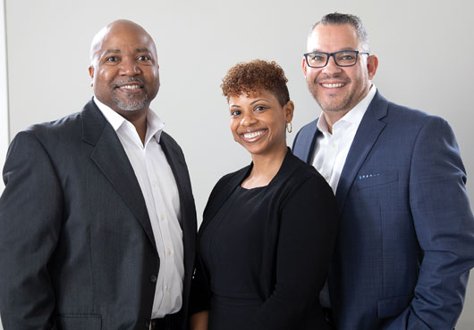 RMT Construction & Development Group, LLC is led by (from left) CEO Warren Thomas, President and CFO Starlena Thomas and Executive Vice President and COO Robert Skipper.